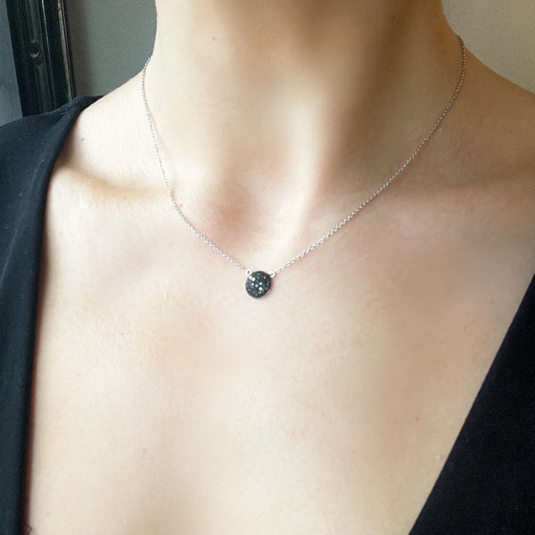 Black Pave Diamond Necklace