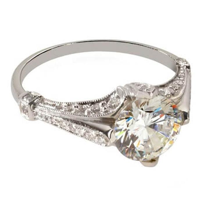 Rose Gold Vintage Inspired Engagement Ring