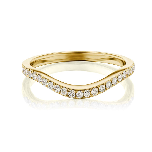 Yellow gold deals contour wedding band