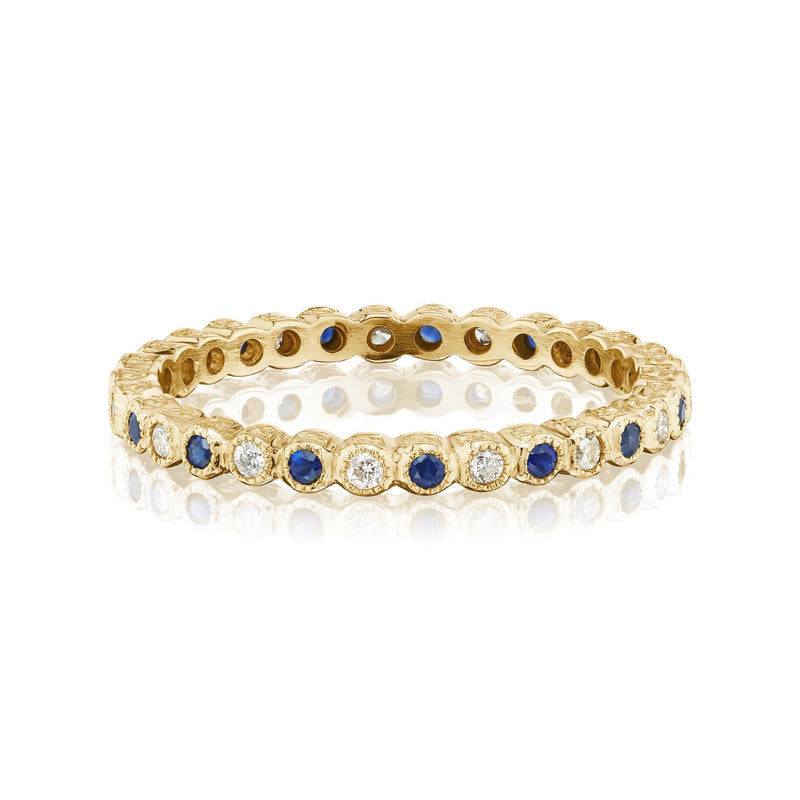Sapphire and Diamond Vintage Band Yellow Gold