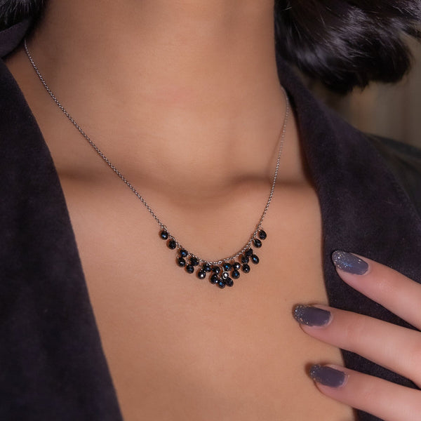 Black Diamond Briolette Necklace | Unique Designer Necklace