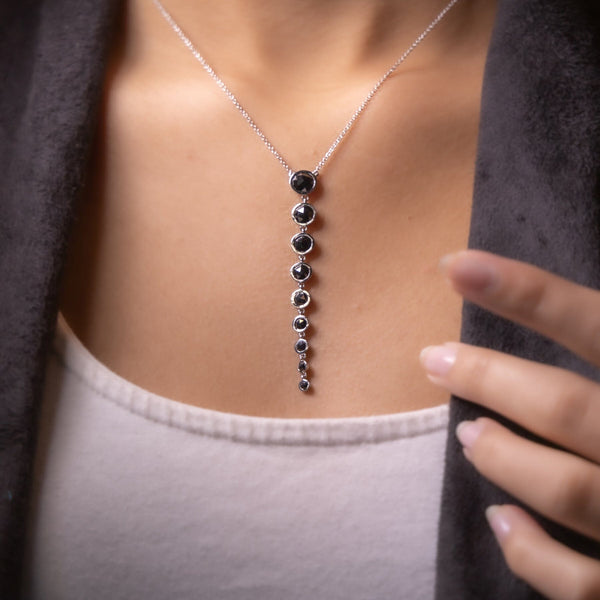 Black Diamond Lariat Necklace