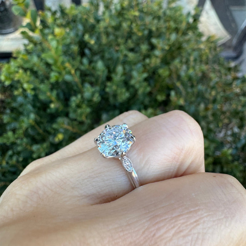 Vintage Inspired Lab Engagement Ring