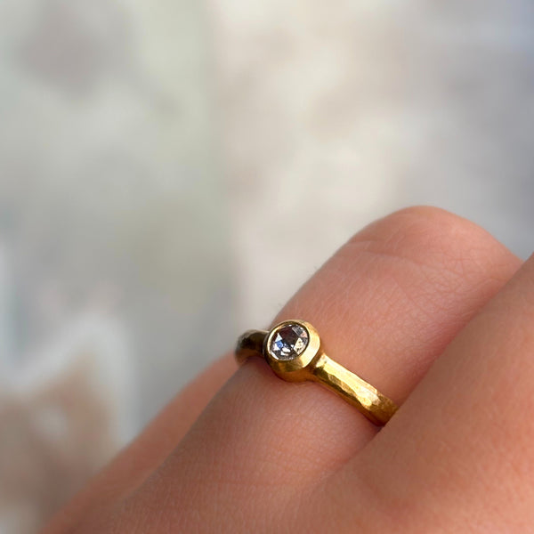 Diamond Hammered Ring