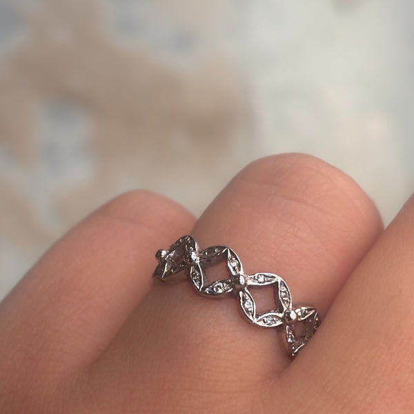 Floral Diamond Band