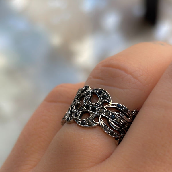 Intricate Black Diamond Band