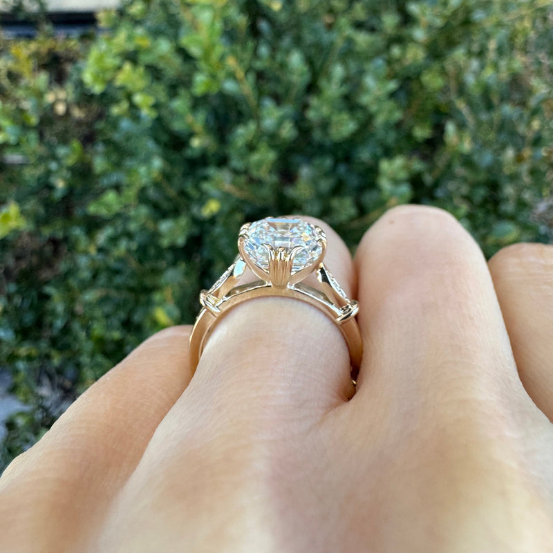 3CT Asscher Cut Engagement Ring