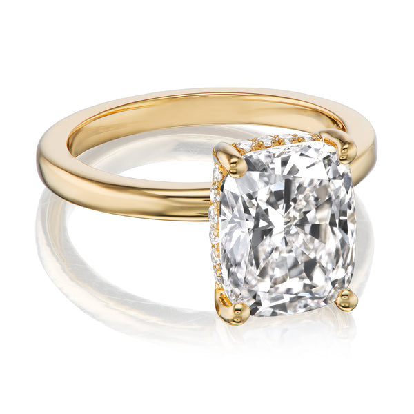 elongated cushion cut lab diamond ring 