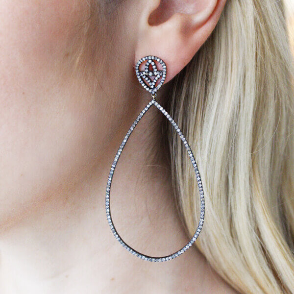 Champagne Diamond Teardrop Earrings