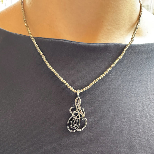 Initial "A" Swirl Pendant
