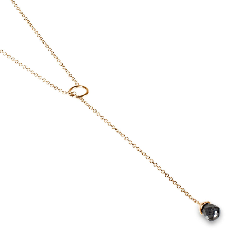 Black Diamond Lariat Necklace