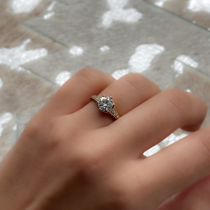 1.00 CT Vintage Style Engagement Ring