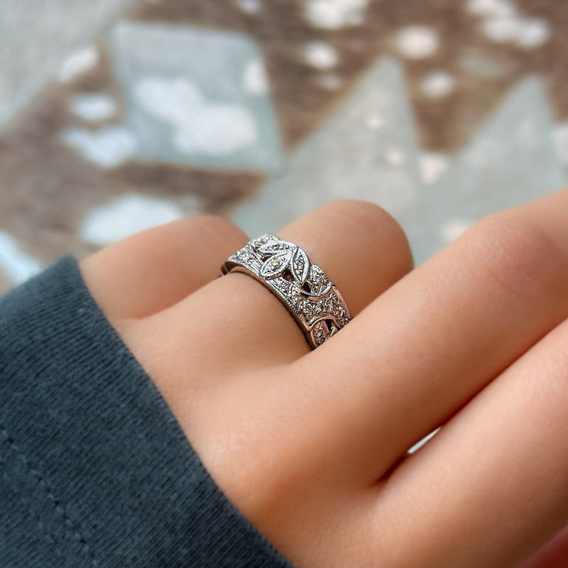 antique wedding band with diamonds 