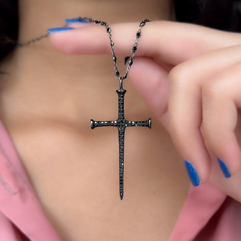 Black cross with diamonds Clearance