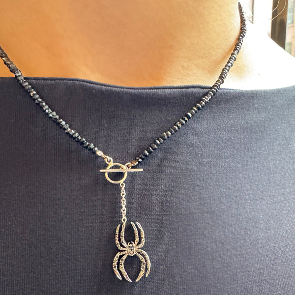 Black Diamond Spider Spinel Necklace