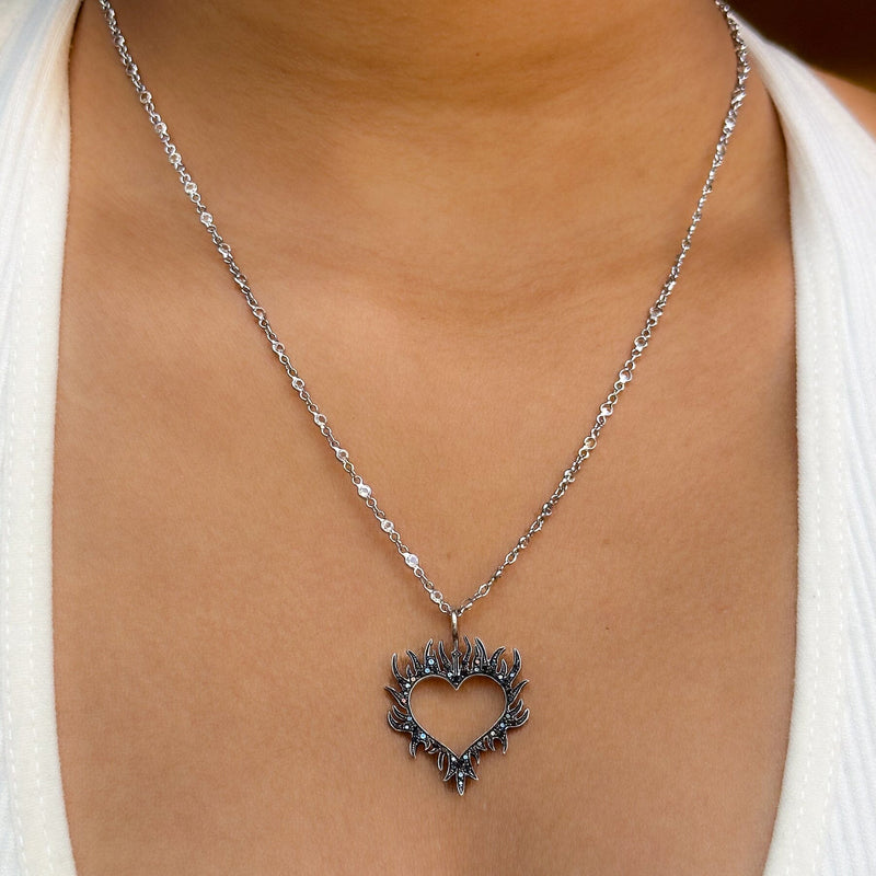 Diamond Heart Necklace in Sterling Silver (1/10ct tw) – Day's Jewelers