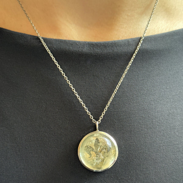 Green Amethyst Fleur De Lis Pendant