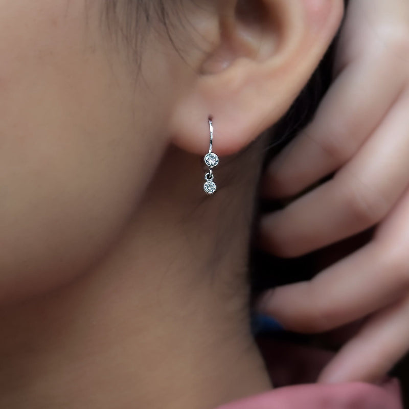 Tiny diamond drop earrings Clearance