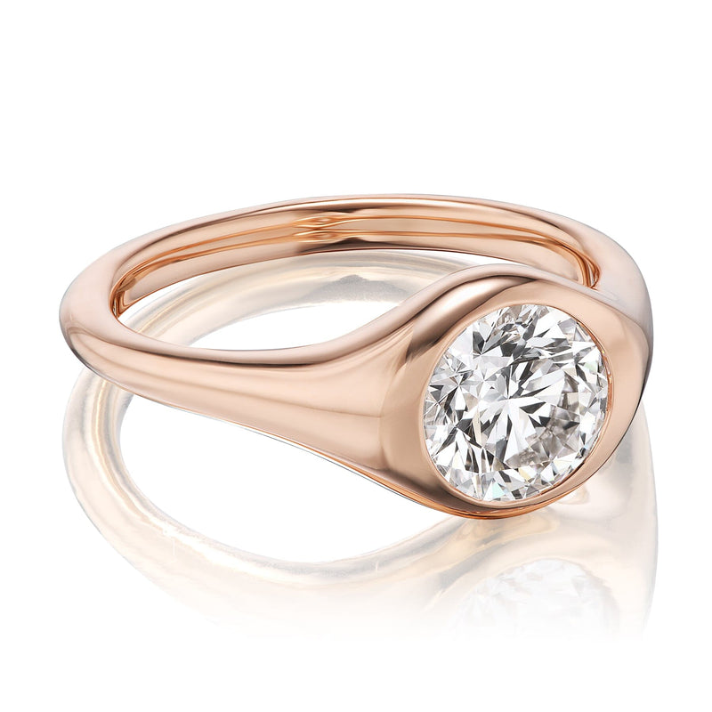 Rose gold diamond gypsy ring 