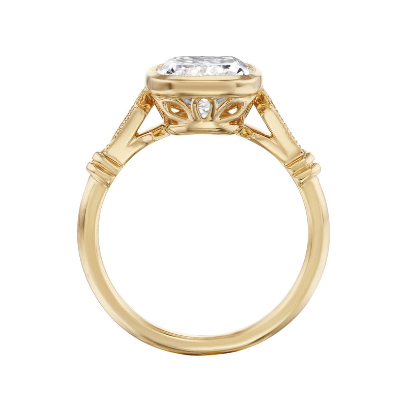 Elongated Cushion Cut Engagement Ring