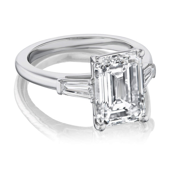 Emerald Cut Baguette Cathedral Ring