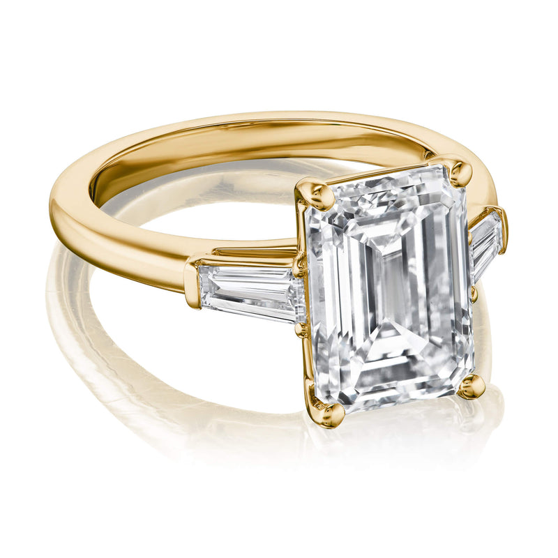 Emerald Cut Baguette Cathedral Ring