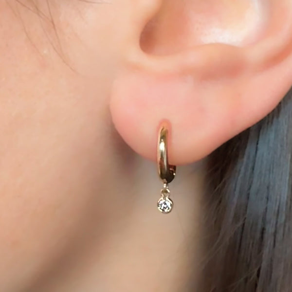 Huggie Drop Earrings