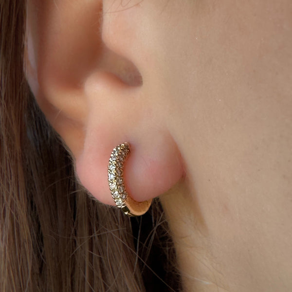 Pave Diamond Huggie Earrings