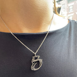 Black Diamond S Initial Pendant