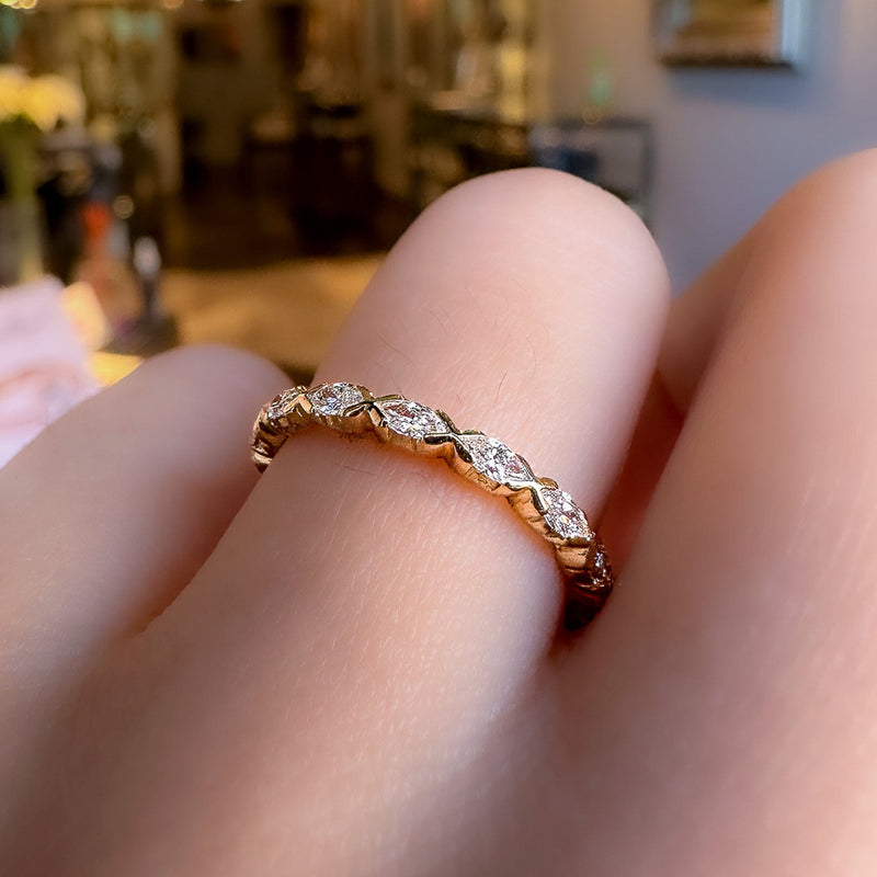 Rose Gold Marquise Diamond Wedding Ring