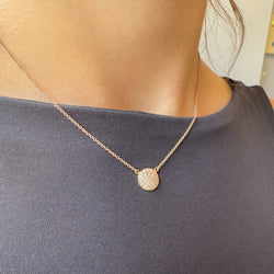 Diamond Pave Disk Necklace