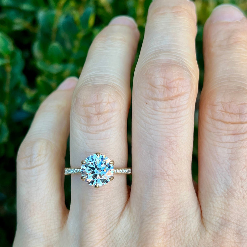 Pinched Cathedral Engagement Ring