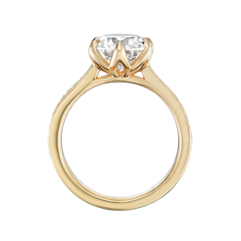 Pinched Cathedral Engagement Ring