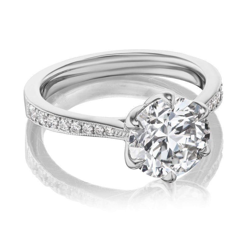 Pinched Cathedral Engagement Ring