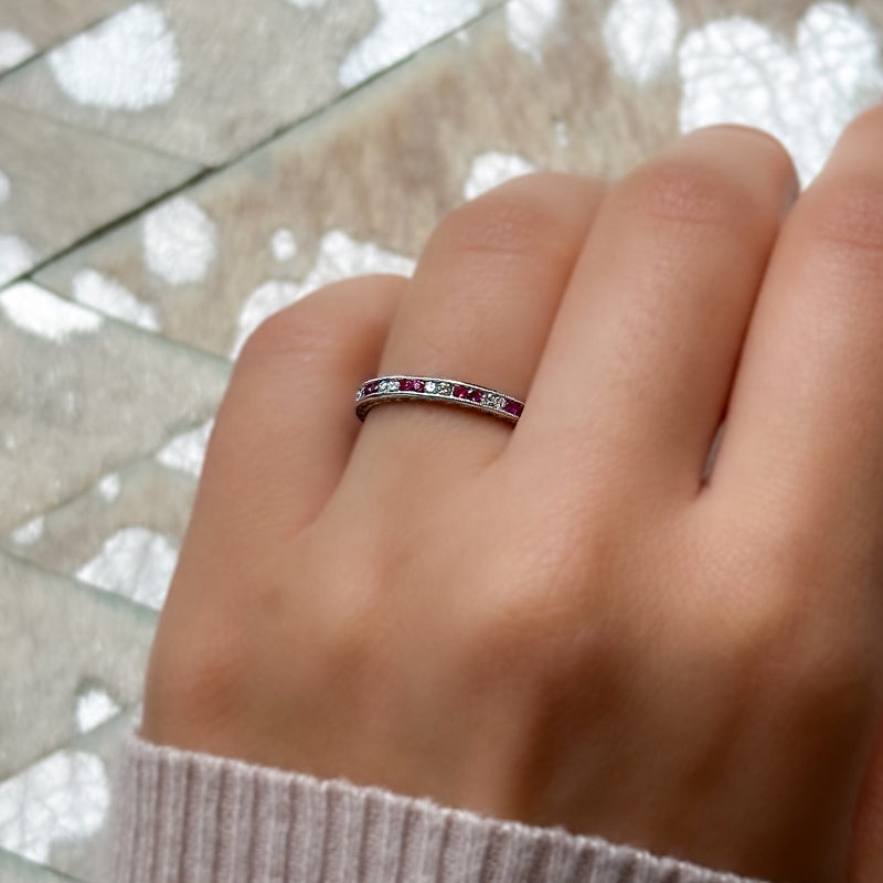 Ruby & Diamond Ring or Wedding Band - Rare Earth Jewelry