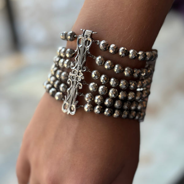 Silver Pyrite Bracelet