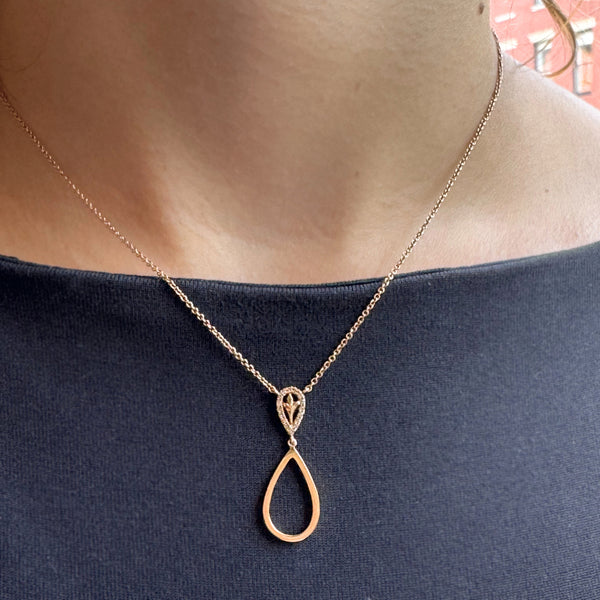 Rose Gold Tear Drop Necklace