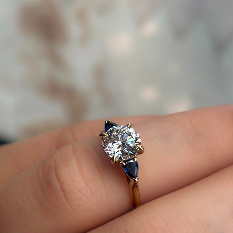 Diamond and Sapphire Engagement Ring