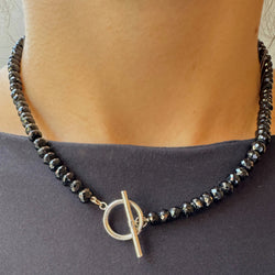 Black Spinel Toggle Necklace