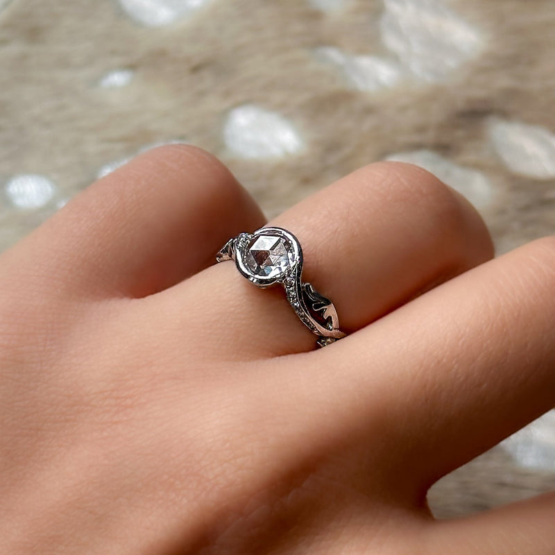 Edgy Rose Cut Engagement Ring