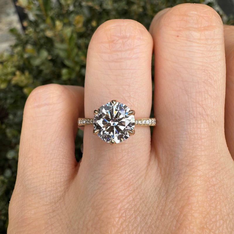 Pinched Cathedral Engagement Ring