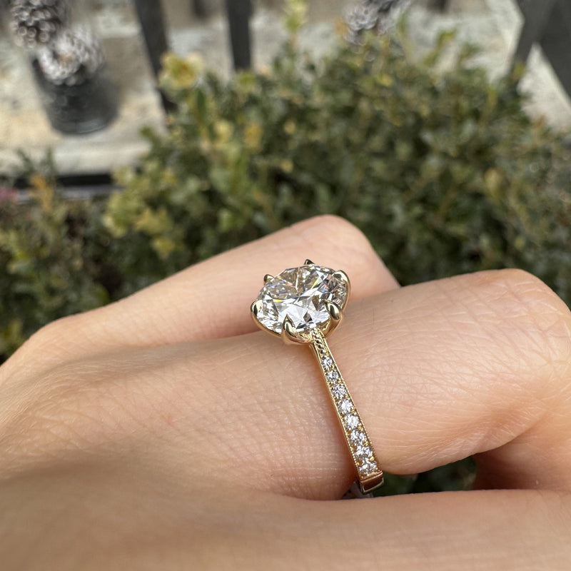 Pinched Cathedral Engagement Ring