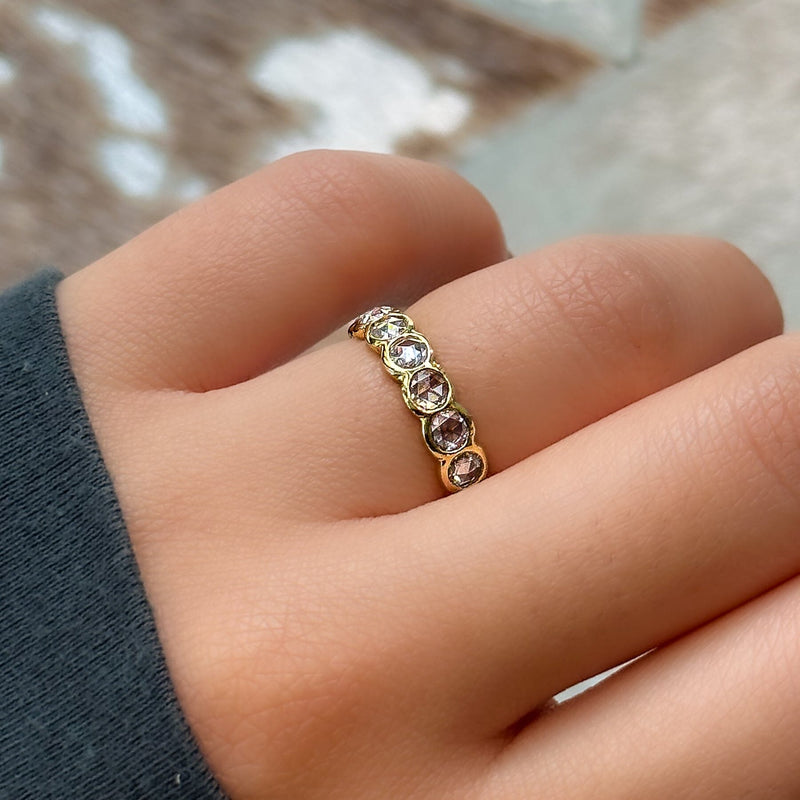 Rose cut diamond eternity ring Clearance