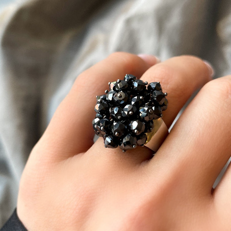 Black Diamond Bead Ring