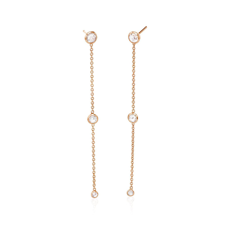 Diamond Chain Earrings Rose Gold