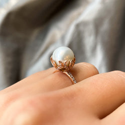 Rose Gold South Sea Pearl Ring