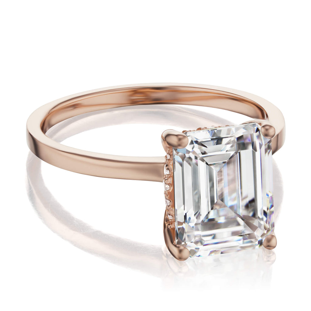 Emerald-Cut Three-Stone Diamond Engagement Ring – Unique Engagement Rings  NYC