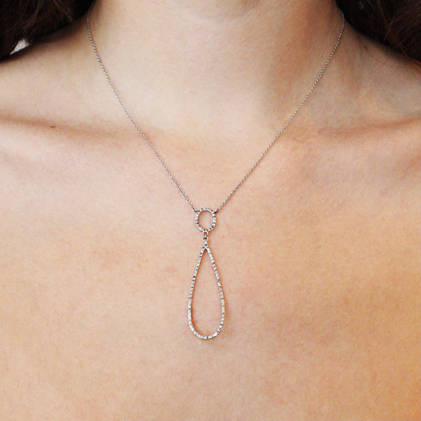 Diamond tear drop necklace