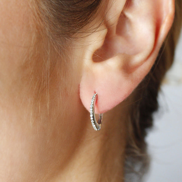 Double Row Lab Diamond Hoop Earrings | Anya | Brilliant Earth