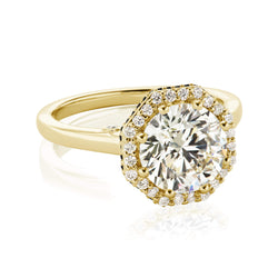Octagonal Halo Engagement Ring
